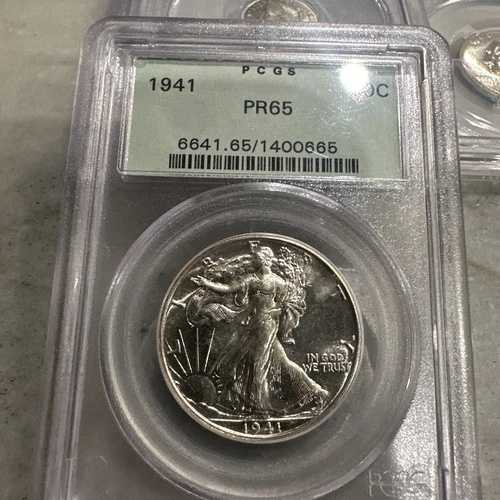 1941年 プルーフ ウォーキング リバティ ハーフダラー、PCGS 極初期ホルダー PR65