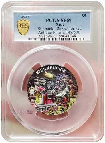 2022 2オンス シルバー 5ドル ニウエ The Punk Universe SILKPUNK PCGS MS69 暗闇で光るコイン。｜WORLD RESOURCE【QUEEN店】