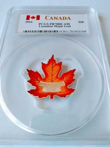 2016年カナダ 20ドル 1オンス シルバー プルーフ カナディアンメープル ?? PCGS PR70DCAM カラーコイン