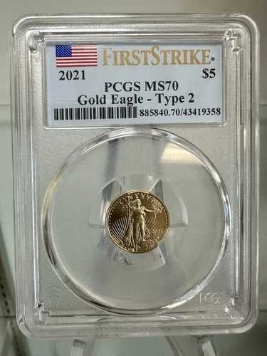 2021年 1/10オンス アメリカンゴールドイーグル タイプ2 MS-70 PCGS ファーストストライク｜WORLD RESOURCE【QUEEN店】