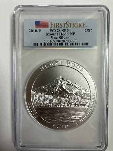 2010-P マウントフッド ATB 5オンス シルバーコイン PCGS SP70 ファーストストライク フラッグラベル 149,050円