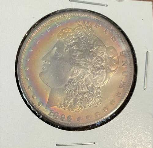 1896年 P モルガン銀貨 レインボートーン