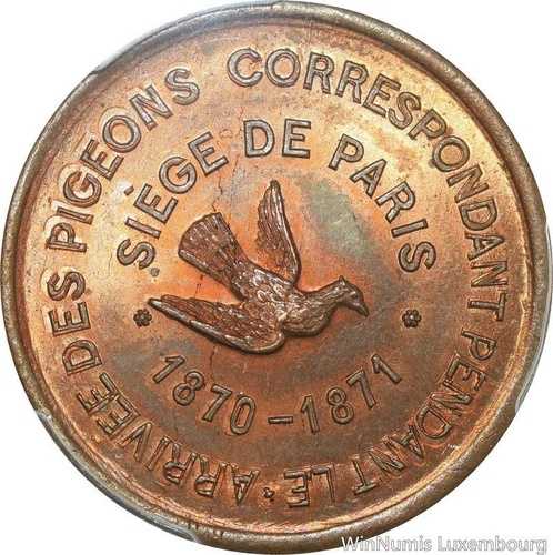 S7643 トップポップ 10サンチーム バルーン ナポレオン3世 パリ包囲戦 1870年 PCGS MS65-