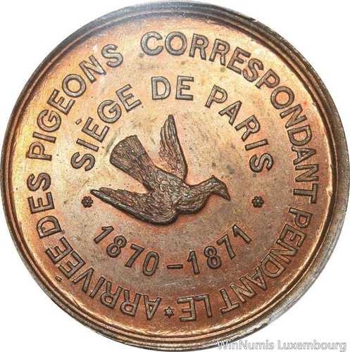 S7653 トップポップ 10サンチーム バルーン ナポレオン3世 パリ包囲戦 1870年 PCGS MS65-