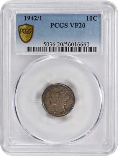 1942/1 マーキュリー シルバー ダイム VF20 PCGS