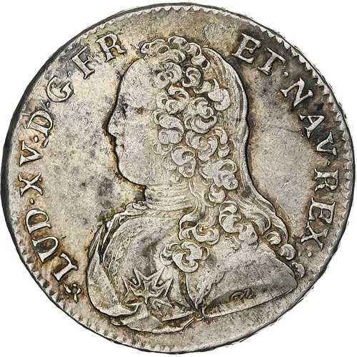 [#135641] フランス、ルイ 15 世、1/2 エキュ オ ブランチ ドリヴィエ、1729 年、ルーアン、シルバー