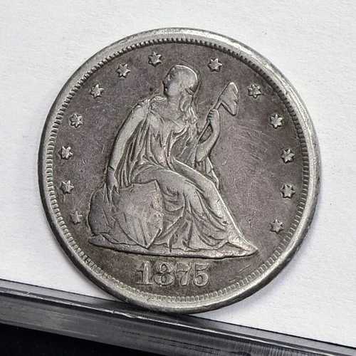 1875-CC 20セント硬貨 - XF 詳細、クリーニング済み (#58762-L)
