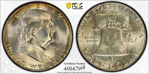 1954 S PCGS MS66FBL フルベルライン フランクリン ハーフダラー ミントセット トーン｜WORLD RESOURCE【QUEEN店】