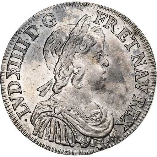 [#1287021] フランス、ルイ 14 世、1/2 エキュ・ア・ラ・メッシュ・コート、1644 年、パリ、ポイント、シル