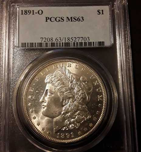 1891-O モルガン銀貨 PCGS ms63