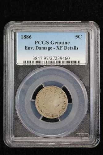 1886年 リバティニッケル PCGS XF 詳細 2JG3