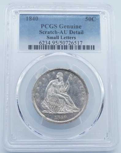 1840年 自由の女神像 銀貨 50セント PCGS 正規品 AU ディテール スモールレター - U592