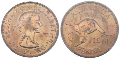 オーストラリア 1ペニー 1960年 パース KM# 56 インチ PP - PCGS PR64 わずか1030枚｜WORLD RESOURCE【QUEEN店】
