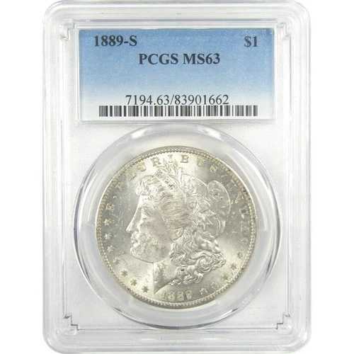 1889年 S モルガン・ダラー MS 63 PCGS シルバー 未流通 1ドルコイン SKU:I19922