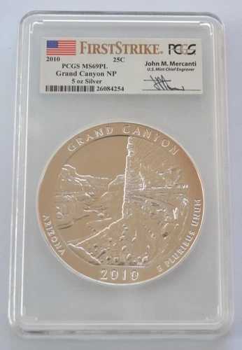 2010年 5オンス シルバー ATB グランドキャニオン NP PCGS MS69PL ファーストストライク マーカンティ LOW POP 152,900円