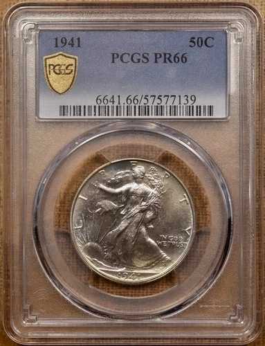 1941年 ウォーキング・リバティ・ハーフダラー（AWなしプルーフ） PCGS PR66 SWEET DavidKahnRareCoins
