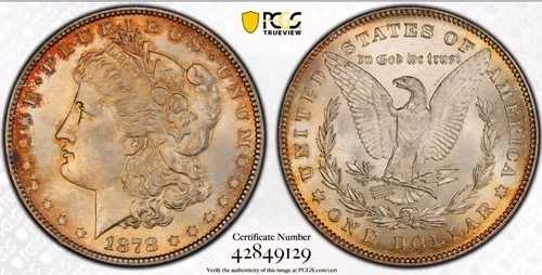 1878年製 7/8TF モルガン銀貨 PCGS MS63 CAC | 7/8TF | 良好な状態
