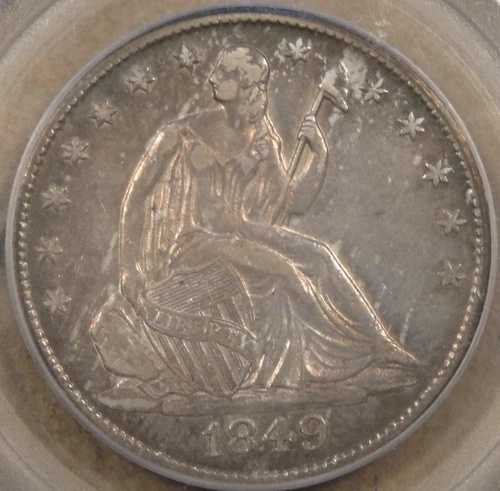 1849-O 着席自由の女神像 ハーフ 50セント PCGS 認定 XF45