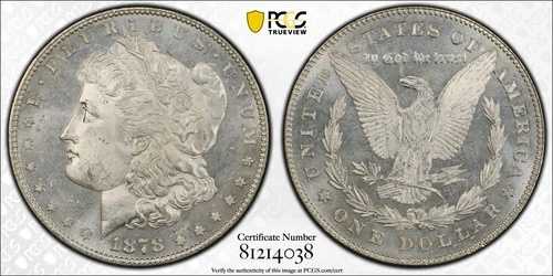 1878年 7TF Rev 1878 モルガン銀貨 VAM-134 PCGS MS64PL ブライトホワイト