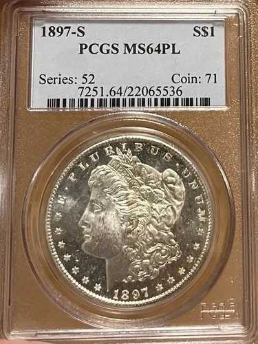 1897-S PCGS MS64 PL モルガン銀貨