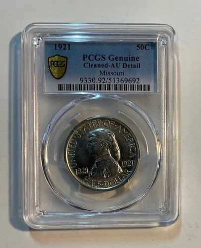 米国 - 1921年 ミズーリ記念銀貨 50セント - PCGS 未鑑定詳細