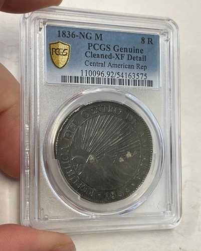 中央アメリカ共和国 - 1836年大型銀貨8レアル（PCGS XF詳細）