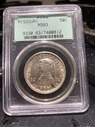 1921 ミズーリ記念銀貨 50 セント PCGS MS63 素晴らしい!