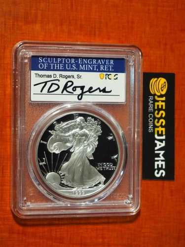 1999年 Pプルーフ シルバーイーグル PCGS PR70 DCAM トーマス・D・ロジャース 直筆サイン入り ブルーラベル