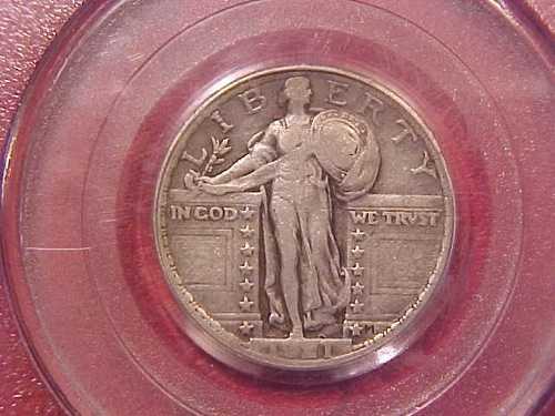 1921年 P シルバー スタンディング リバティ クォーター - PCGS VF20 - 写真をご覧ください! - (G179)