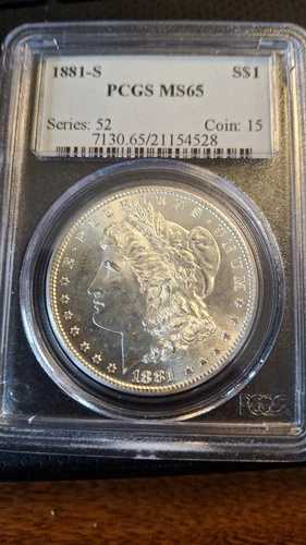 1881年 S モルガン銀貨 PCGS MS 65 r2