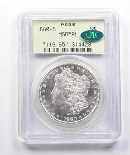 MS65 PL 1880-S モルガン銀貨 CAC PCGS OGH PQ アップグレード? *3621