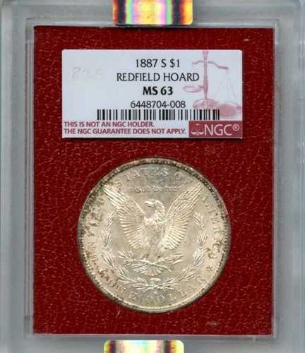 1887-S 1ドル モルガン・ダラー レッドフィールド・ホード NGC MS 63