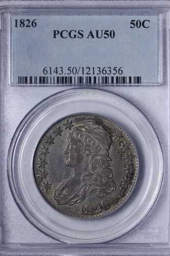1826年製 キャップドバスト ハーフドル PCGS AU50 シャープ！ GQNLR