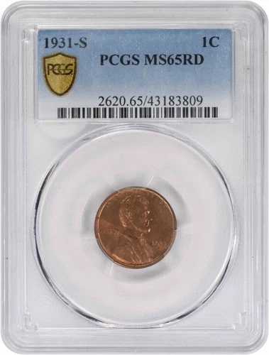 1931-S リンカーン セント MS65RD PCGS