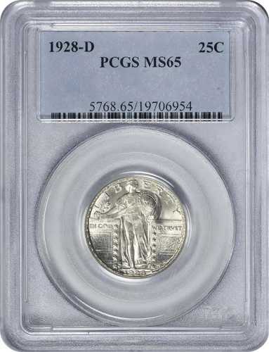 1928-D スタンディング リバティ シルバー クォーター DDR 1-R-II MS65 PCGS