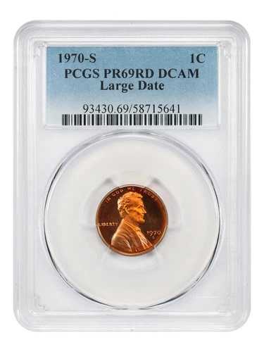 1970-S 1C PCGS PR69RD DCAM（ラージデイト） - リンカーンセント（現代）