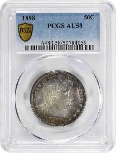 1898年 バーバー シルバー ハーフドル AU58 PCGS