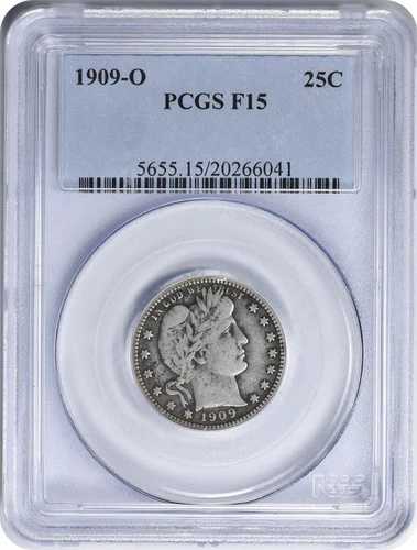 1909-O バーバー シルバー クォーター F15 PCGS 155,650円