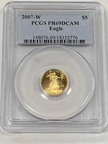 20071W 5ドル アメリカンイーグル 1/10オンス プルーフ金貨 PCGS PR-69 DCAM