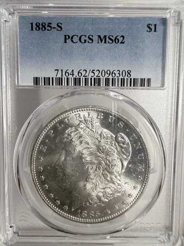 1885-S モルガン銀貨、MS62 PCGS。(13056)｜WORLD RESOURCE【QUEEN店】