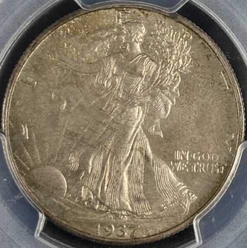 1937-D 50C ウォーキング リバティ PCGS MS64 - 素晴らしいオリジナルの色調!