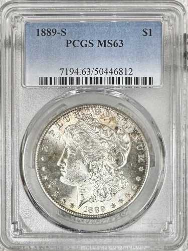 1889年 S モーガン シルバー ドル PCGS MS63