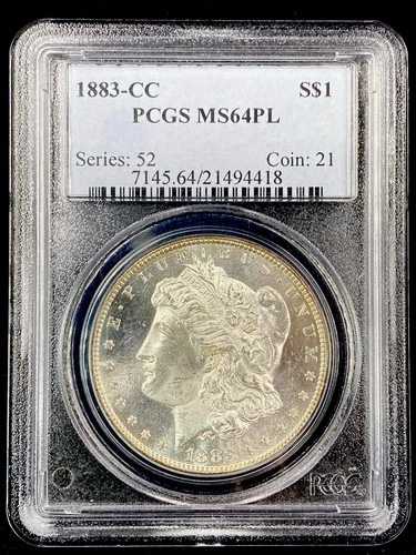 1883-CC 1ドル モルガン銀貨 PCGS MS64PL