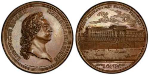 フランス。ルイ15世。1770年ブロンズAEメダル。PCGS SP64。T.N. III, 51, 1