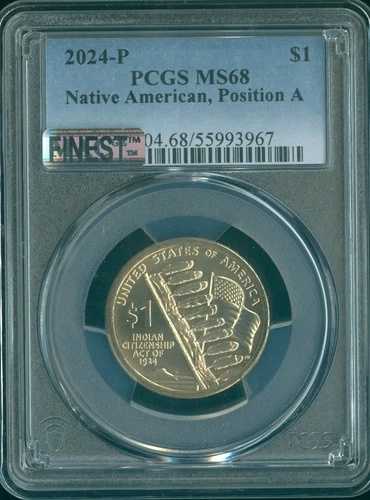 2024年 P サカガウィア ドル PCGS MS68 POS A MAC 最高グレード＆シミなし