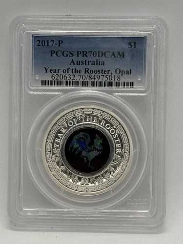 2017-P オーストラリア 1ドル オパール 酉年 PCGS PR70DCAM - U135