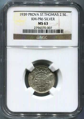 セント・トーマス&プリンス - 1939年 シルバー プロバ 2.5E NGC MS 63