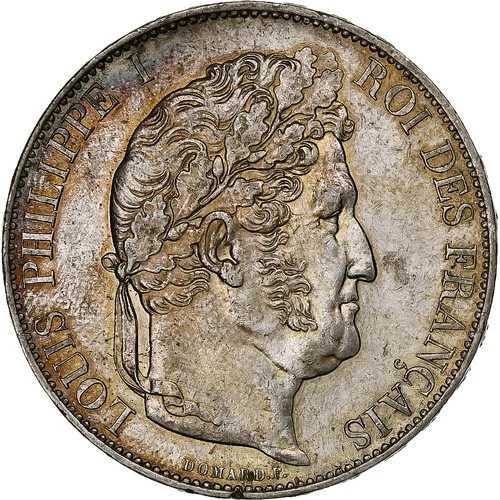 【#1307794】 フランス、ルイ-フィリップ、5フラン、1845年、ボルドー、シルバー、AU(50-53)-