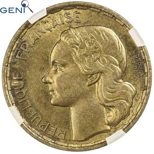 [#867616] フランス、20 フラン、ギロー、1950 年、ボーモン - ル ロジェ、4 フォシル｜WORLD RESOURCE【QUEEN店】