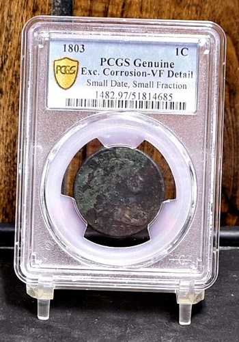 1803年 SD Sm Frac Large Cent - PCGS VF 詳細（腐食を除く）（#59874-L） 135,300円